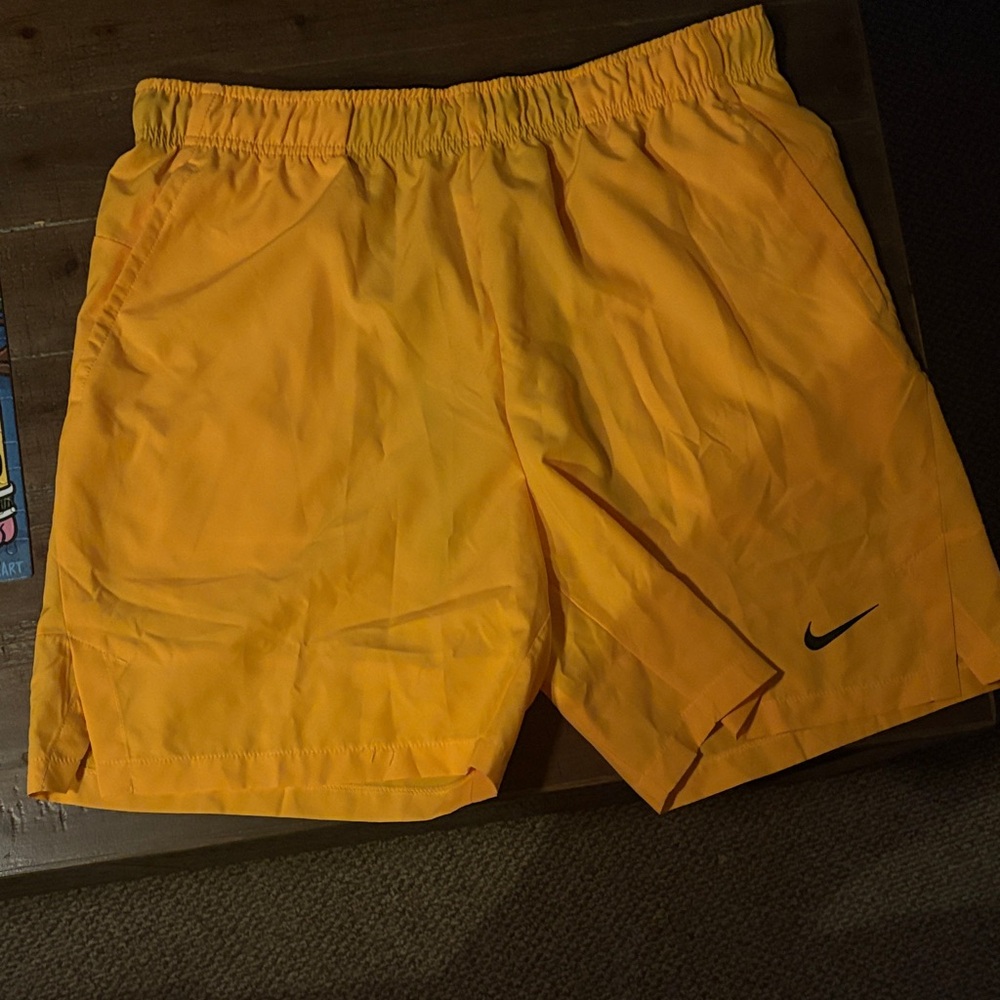 Nike Men's Dri Fit Bright Orange Athletic Shorts